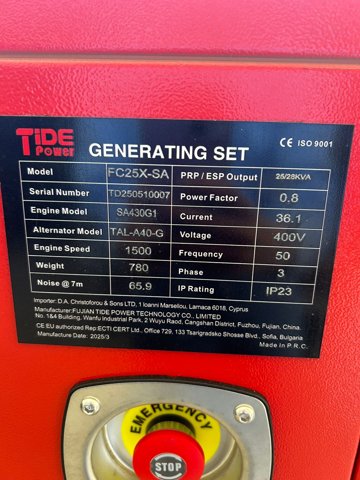 TIDE POWER LISTER PETTER FC25X-SA – 25 kVA Silent Diesel Generator - Image 2