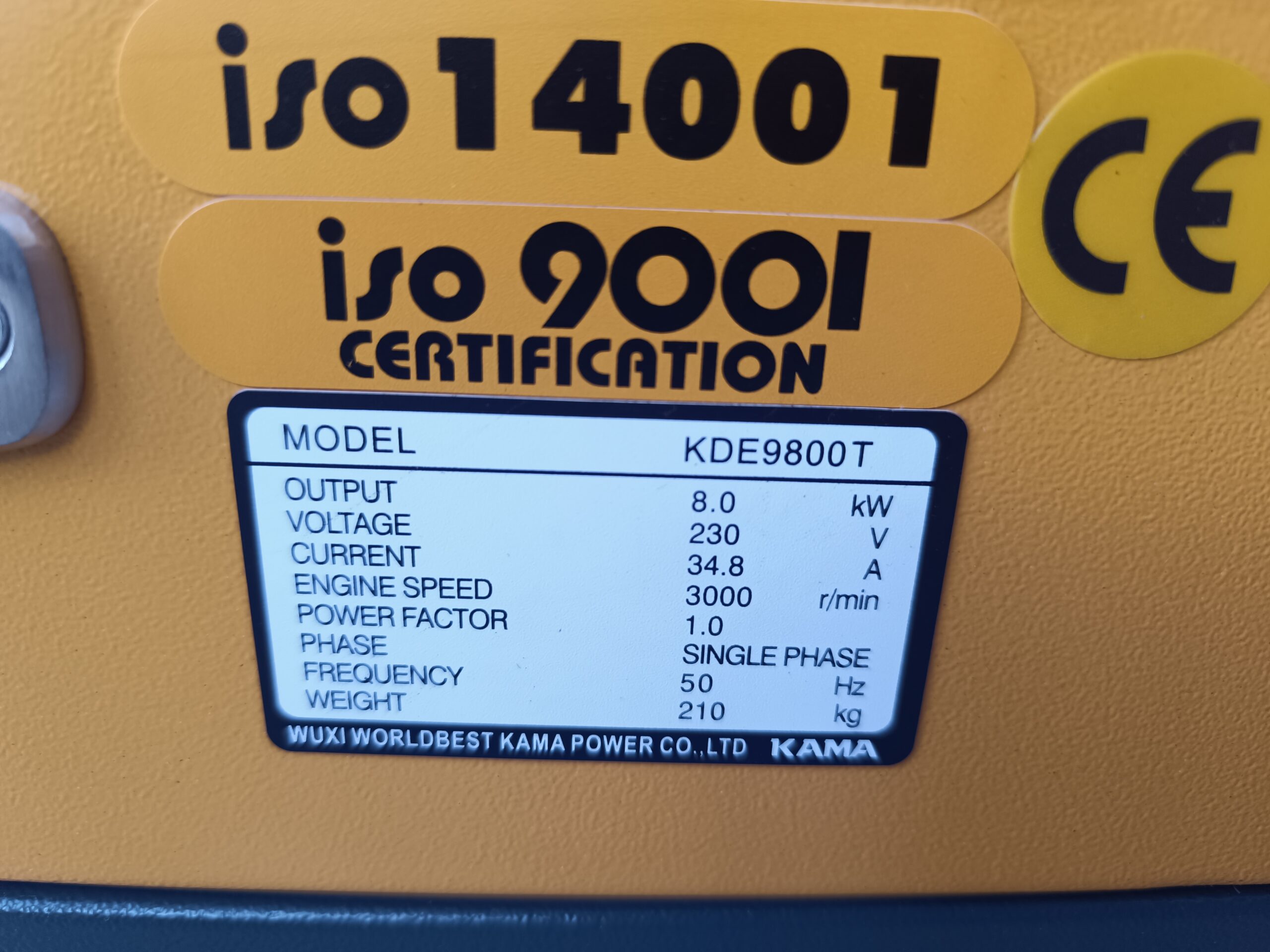 KAMA KDE9800T 8 kVA Single-Phase Silent Diesel Generator with Electric Start - Image 5